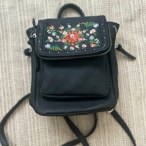 Embroidered Mini Backpack Purse